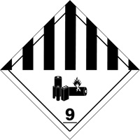 DOT Hazardous Material Handling Labels, 4" L x 4" W, Black on White SGQ530 | Rock Safety Industrial Ltd