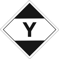 "Y" Limited Quantity Air Shipping Labels, 4" L x 4" W, Black on White SGQ531 | Rock Safety Industrial Ltd