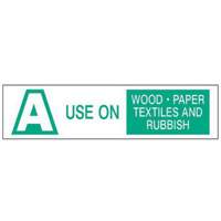 "A Use on Wood Paper Textiles and Rubbish" Labels, 6" L x 1-1/2" W, Green on White SY238 | Rock Safety Industrial Ltd