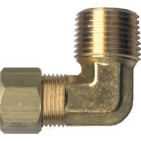 90° Pipe Elbow Fitting, Tube x Male Pipe, Brass, 1/4" x 1/2" NIW399 | Rock Safety Industrial Ltd