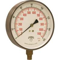 Contractor Pressure Gauge, 4-1/2" , 0 - 160 psi, Bottom Mount, Analogue YB901 | Rock Safety Industrial Ltd