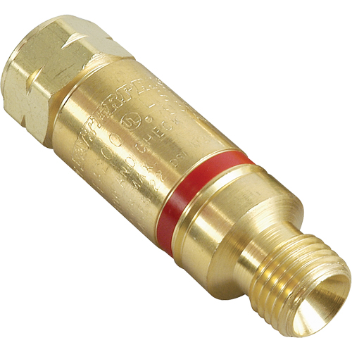 Antiretours pare-flammes - Oxy/gaz combustibles, Gaz combustibles (rouge)/Oxyg&egrave;ne (vert), Style pour adapteur de d&eacute;tendeur Rock Safety Industrial Ltd