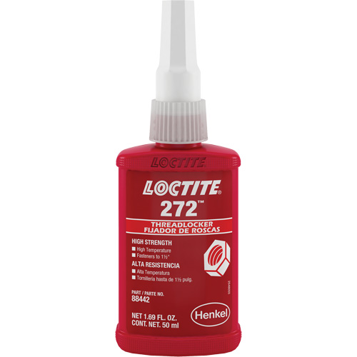 Threadlocker 272 High Temperature, Red, High, 50 ml, Bottle Rock Safety Industrial Ltd