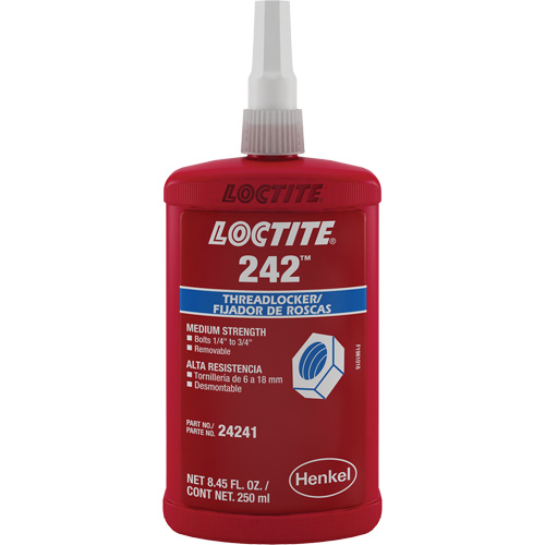 Threadlocker 242 , Blue, Medium, 250 ml, Bottle Rock Safety Industrial Ltd