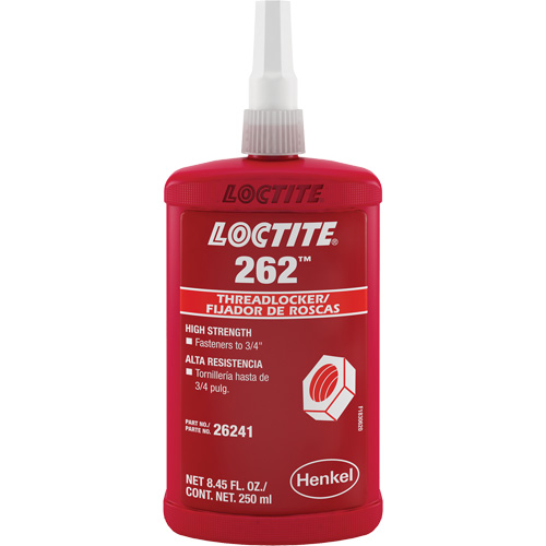 Threadlocker 262, Red, High, 250 ml, Bottle Rock Safety Industrial Ltd