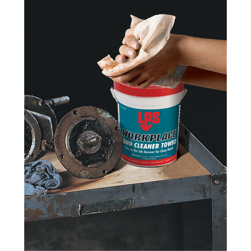 Serviettes nettoyantes pour le travail, 72 lingettes, 10-1/2" x 12-1/4" Rock Safety Industrial Ltd