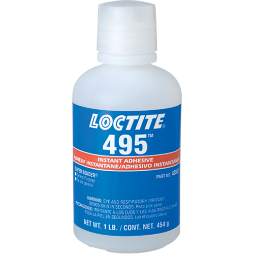 Super Bonder&reg; 495, Clear, Bottle, 454 g Rock Safety Industrial Ltd