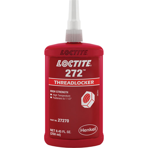 Threadlocker 272 High Temperature, Red, High, 250 ml, Bottle Rock Safety Industrial Ltd