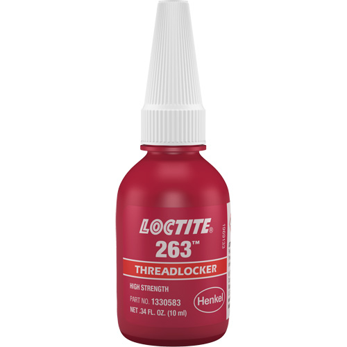Compos&eacute; de blocage 263 s&eacute;chage rapide, Rouge, &eacute;lev&eacute;, 10 ml, Bouteille Rock Safety Industrial Ltd