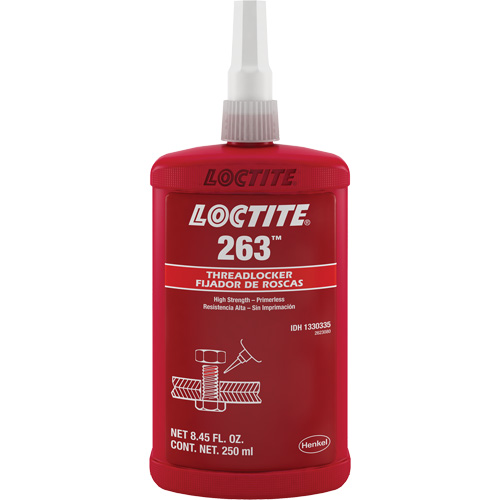 Compos&eacute; de blocage 263 s&eacute;chage rapide, Rouge, &eacute;lev&eacute;, 250 ml, Bouteille Rock Safety Industrial Ltd