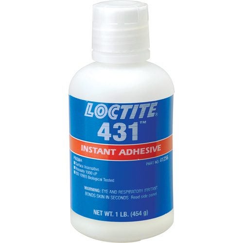 431 Surface Insensitive Instant Adhesive, Clear, Bottle, 454 g Rock Safety Industrial Ltd
