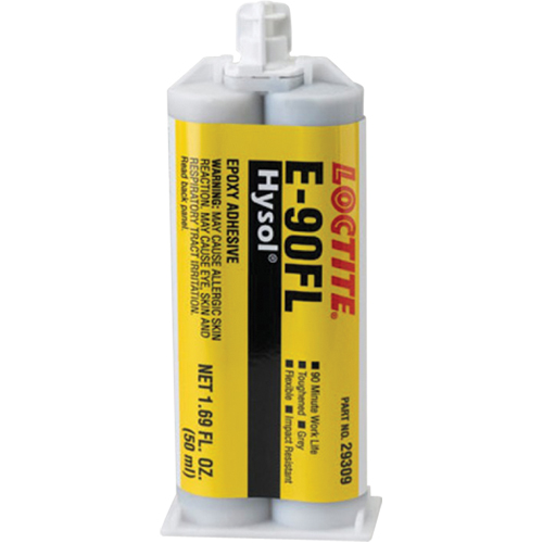 Hysol E-90FL Adhesive, 102 g, Dual Cartridge, Two-Part, Grey Rock Safety Industrial Ltd