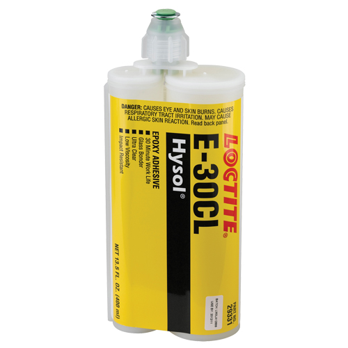 E-30CL Glass Bonder Structural Adhesive, 200 ml, Dual Cartridge, Two-Part, Ultra Clear Rock Safety Industrial Ltd