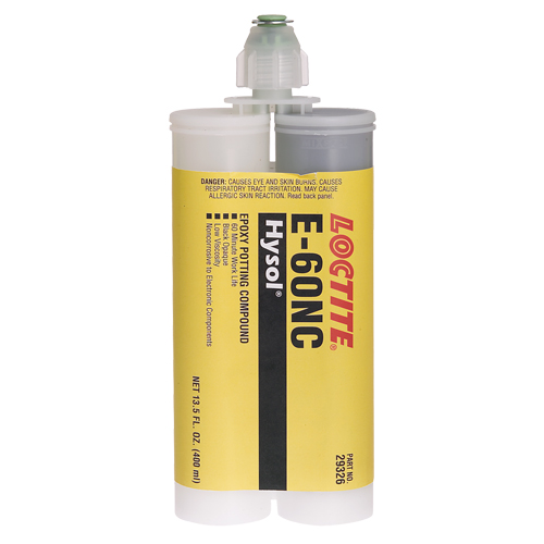 Adh&eacute;sifs structuraux non corrosifs pour les composants &eacute;lectriques E-60NC, 400 ml, Cartouche double, Deux composants, Noir Rock Safety Industrial Ltd