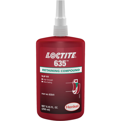 Compos&eacute; de retenue Loctite 635, 250 ml, Bouteille, Vert Rock Safety Industrial Ltd