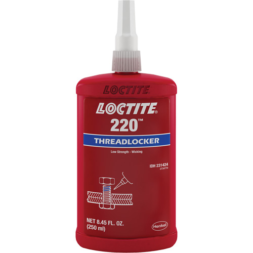 220 Threadlocker, Blue, Medium, 250 ml, Bottle Rock Safety Industrial Ltd
