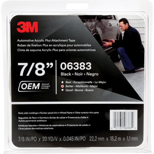 Ruban en acrylique de 3M pour l'automobile, 18 m (60') lo x 22 mm (7/8") la, 45 mils, Acrylique Rock Safety Industrial Ltd