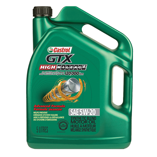 Huile &agrave; moteur 5W20 HIGH MILEAGE GTX, 5 L, Cruche Rock Safety Industrial Ltd