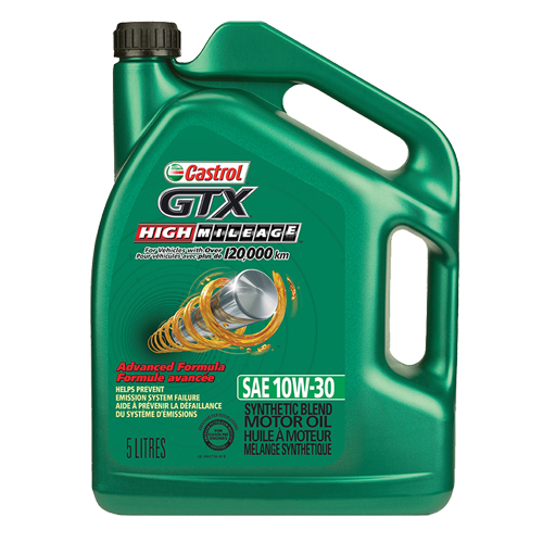 GTX&reg; HIGH MILEAGE 10W30 Motor Oil, 5 L, Jug Rock Safety Industrial Ltd