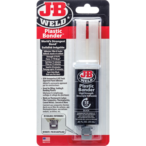 Plastic Bonder Adhesive, 25 ml, Syringe, Two-Part, Black Rock Safety Industrial Ltd