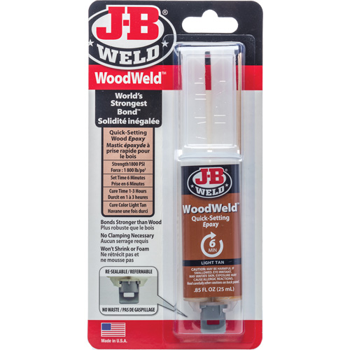 Adh&eacute;sif WoodWeld, 25 ml, Seringue, Deux composants, Havane Rock Safety Industrial Ltd