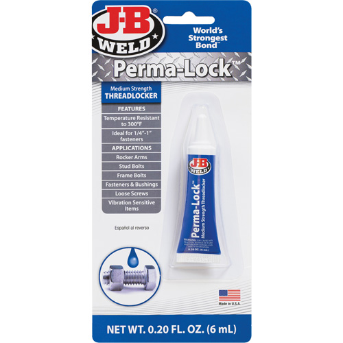 Compos&eacute; de blocage Perma-Lock, Bleu, Moyen, 6 ml, Tube Rock Safety Industrial Ltd