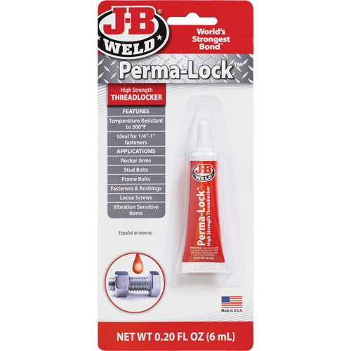 Compos&eacute; de blocage Perma-Lock, Rouge, &eacute;lev&eacute;, 6 ml, Tube Rock Safety Industrial Ltd