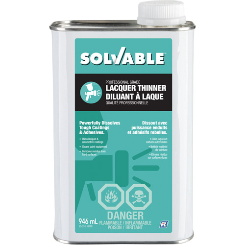 Professional Grade Lacquer Thinner, Rectangular Can, 946 ml Rock Safety Industrial Ltd