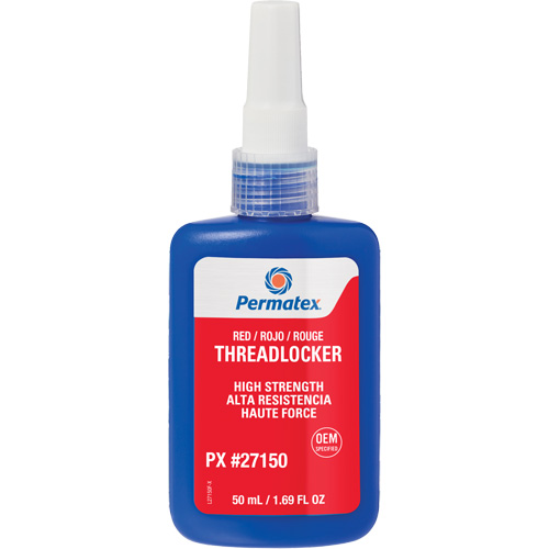 Adh&eacute;sif frein-filet, Rouge, &eacute;lev&eacute;, 50 ml, Bouteille Rock Safety Industrial Ltd