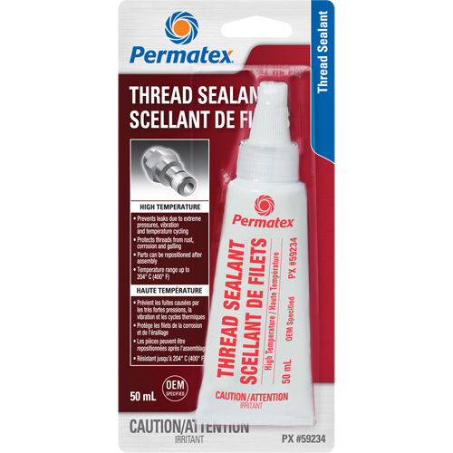 Scellant pour filetage haute temp&eacute;rature, Bouteille, 50 ml, -54° C - 204° C/-65° F - 400° F Rock Safety Industrial Ltd