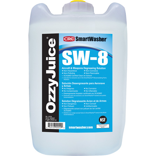 SmartWasher&reg; Ozzyjuice&reg; SW-8 Aircraft & Weapons Degreasing Solution, Jug Rock Safety Industrial Ltd