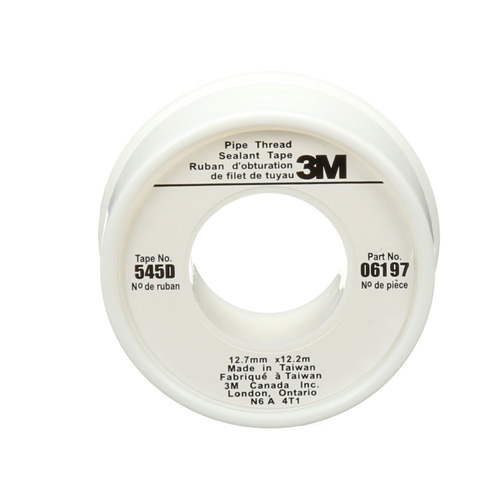 Scotch&reg; Thread Sealant Tape, 480" L x 1/2" W, White Rock Safety Industrial Ltd
