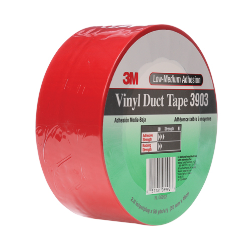 3903 Vinyl Duct Tape, 48 mm (2") W x 46 m (151') L, 6.5 mils, Red Rock Safety Industrial Ltd