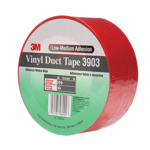 3903 Vinyl Duct Tape, 48 mm (2") W x 46 m (151') L, 6.5 mils, Red Rock Safety Industrial Ltd