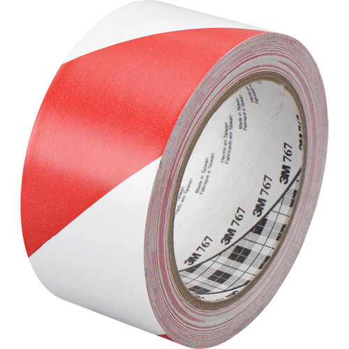 Hazard Warning Tape 767, 50.8 mm (2") x 33 m (108'), Red/White Rock Safety Industrial Ltd