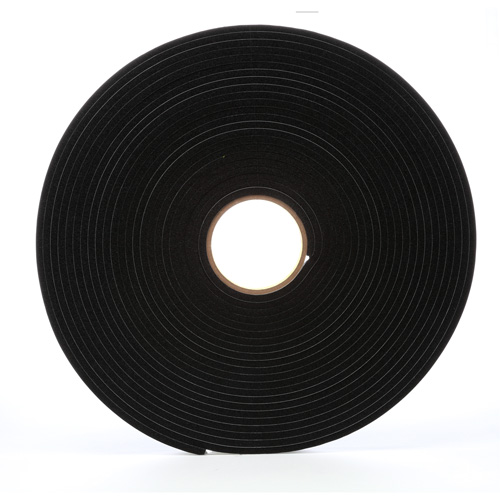 4504 Vinyl Foam Tape, 19 mm (3/4") W x 16.5 m (54') L, 250 mils, Black Rock Safety Industrial Ltd