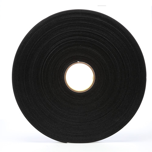 Ruban en mousse de vinyle 4508, 25,4 mm (1") la x 32,9 m (108') lo, 125 mils, Noir Rock Safety Industrial Ltd