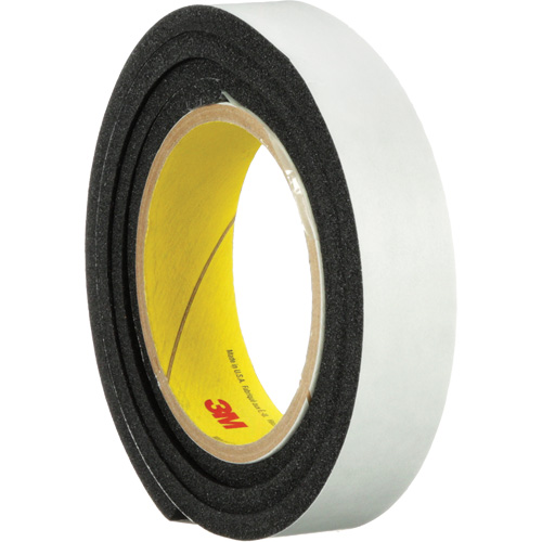 4714 Vinyl Foam Tape, 25.4 mm (1") W x 16.5 m (54') L, 250 mils, Black Rock Safety Industrial Ltd