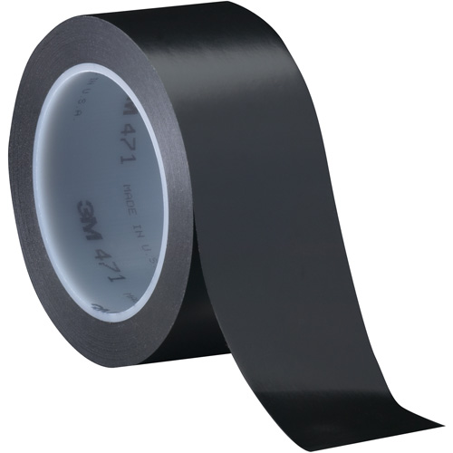 471 Vinyl Tape, 76 mm (3") W x 32.9 m (108') L, 5.2 mils, Black Rock Safety Industrial Ltd