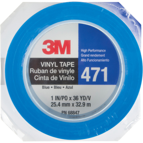 Ruban en vinyle 471, 25,4 mm (1") la x 32,9 m (108') lo, 5,3 mils, Bleu Rock Safety Industrial Ltd