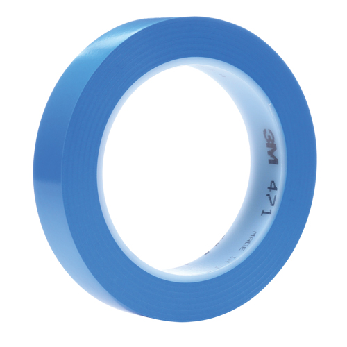 Ruban en vinyle 471, 19 mm (3/4") la x 32,9 m (108') lo, 5,3 mils, Bleu Rock Safety Industrial Ltd