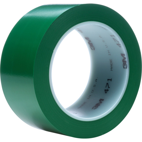 471 Vinyl Tape, 12 mm (1/2") W x 32.9 m (108') L, 5.3 mils, Green Rock Safety Industrial Ltd