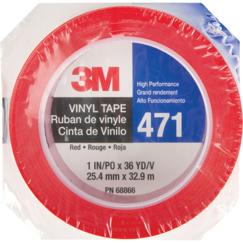 Ruban en vinyle 471, 25,4 mm (1") la x 32,9 m (108') lo, 5,3 mils, Rouge Rock Safety Industrial Ltd