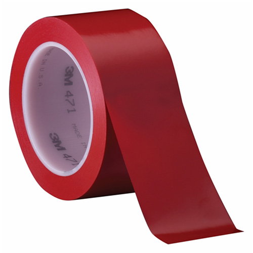 Ruban en vinyle 471, 102 mm (4") la x 32,9 m (108') lo, 5,2 mils, Rouge Rock Safety Industrial Ltd