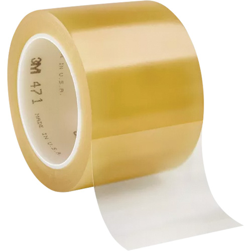 Ruban en vinyle 471, 76,2 mm (3") la x 32,9 m (108') lo, 5,2 mils, Transparent Rock Safety Industrial Ltd