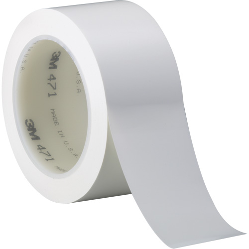 471 Vinyl Tape, 38 mm (1-1/2") W x 32.9 m (108') L, 5.2 mils, White Rock Safety Industrial Ltd