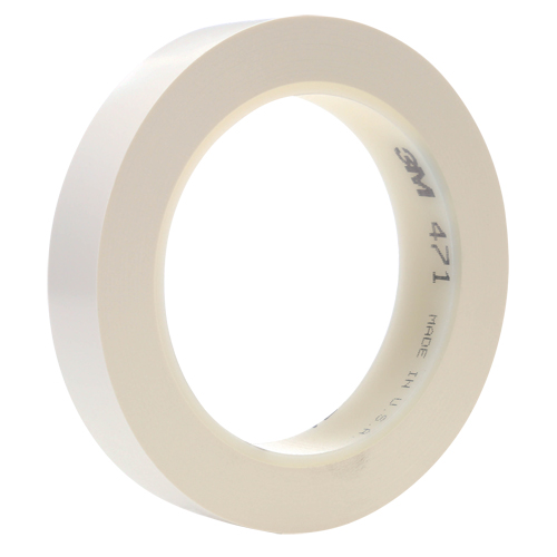 471 Vinyl Tape, 25.4 mm (1") W x 32.9 m (108') L, 5.3 mils, White Rock Safety Industrial Ltd