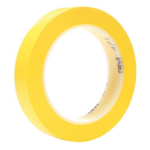 471 Vinyl Tape, 19 mm (3/4") W x 32.9 m (108') L, 5.3 mils, Yellow Rock Safety Industrial Ltd
