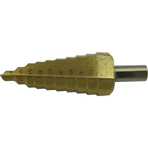 Foret &eacute;tag&eacute; &agrave; 9 &eacute;tages de qualit&eacute; sup&eacute;rieure Jet-Kut, 1/4" - 3/4", Incr&eacute;ments de 1/16", Acier rapide Rock Safety Industrial Ltd