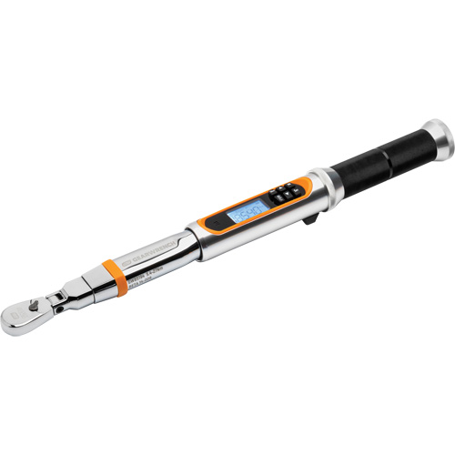 Cl&eacute; dynamom&eacute;trique &agrave; t&ecirc;te flexible 120XP avec angle, &eacute;lectronique, Entraînement 1/4" carr&eacute;, 24 - 240 lb-po Rock Safety Industrial Ltd